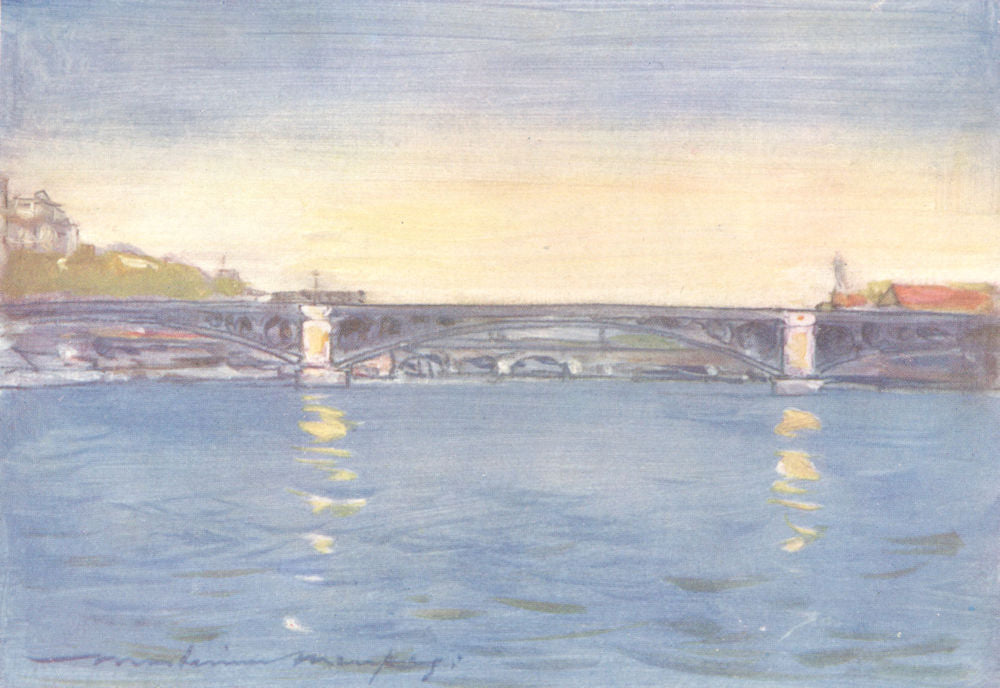 PARIS. Afternoon on the Seine 1909 old antique vintage print picture